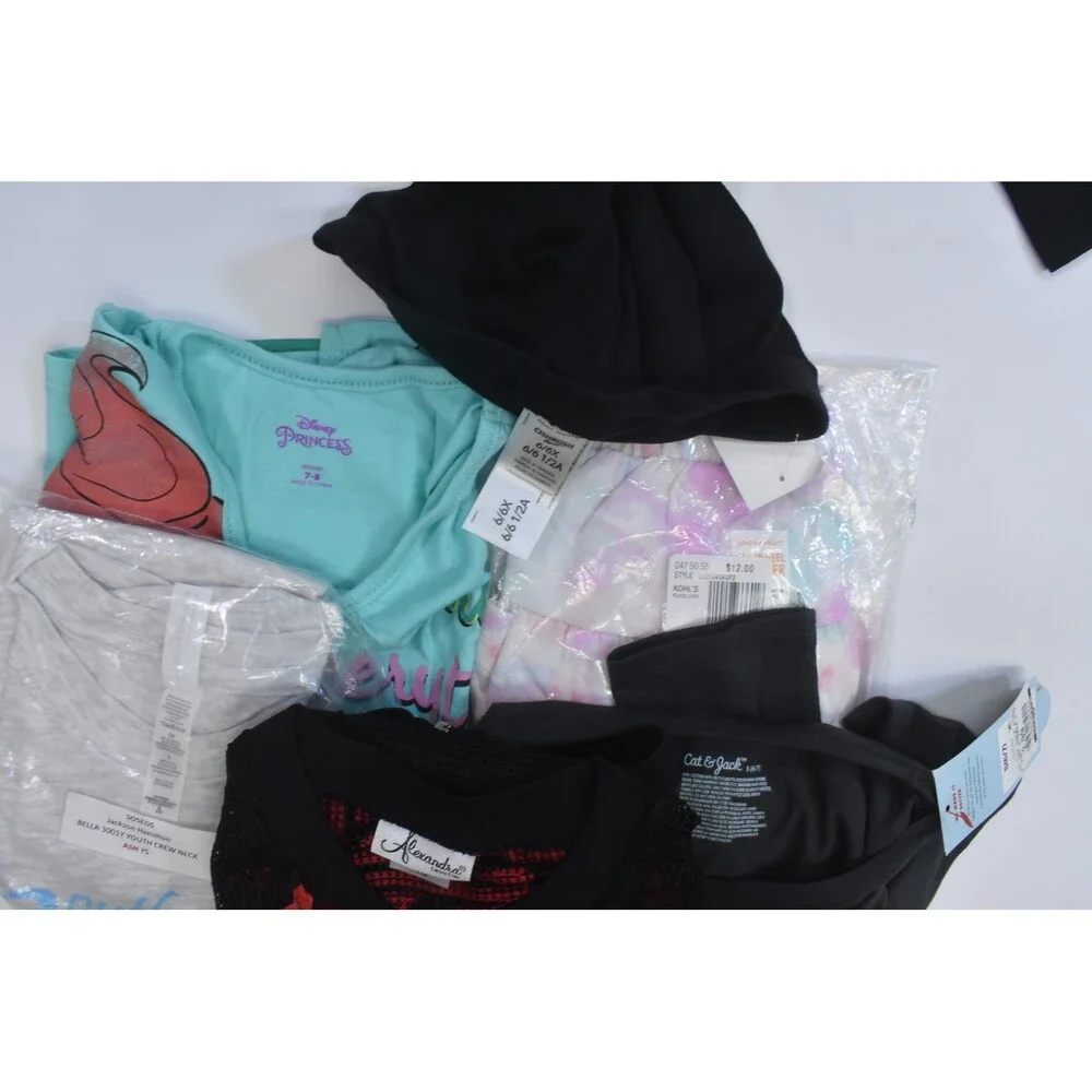 Wholesale Bulk Lot Of 14 Girls Size Small 6/7 Mixed Season Tops Bottoms Dresses